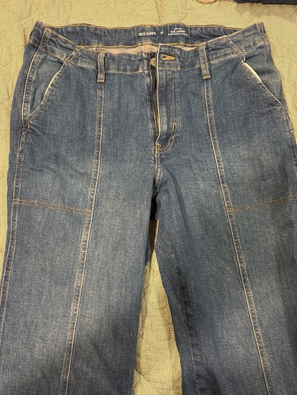 Old Navy Women's Blue Straight-Leg Jeans